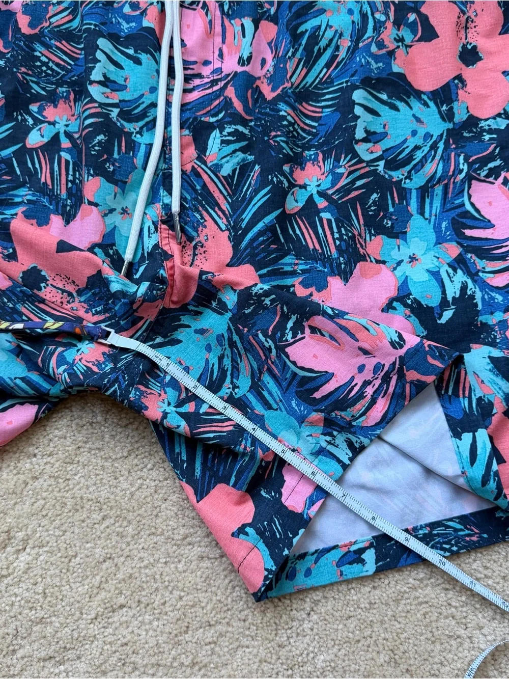 Goodfellow & Co. Men's Blue Floral Lined Swim Trunks - Size XXL - EUC - Stretch